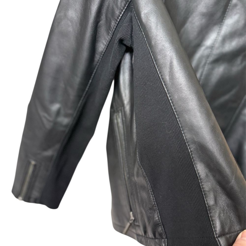 Chico's Classic Black Leather Jacket - Picture 5 of 9